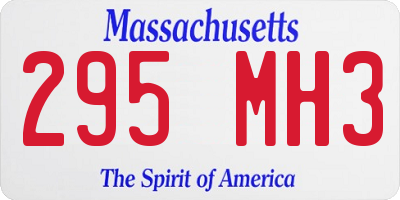 MA license plate 295MH3
