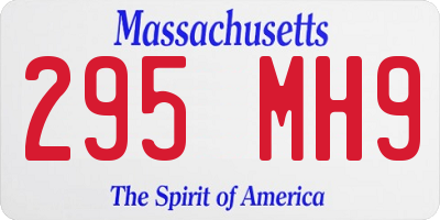 MA license plate 295MH9