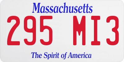 MA license plate 295MI3
