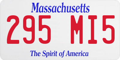 MA license plate 295MI5