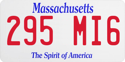 MA license plate 295MI6