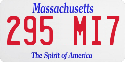 MA license plate 295MI7