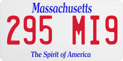 MA license plate 295MI9