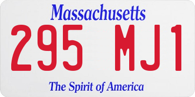 MA license plate 295MJ1