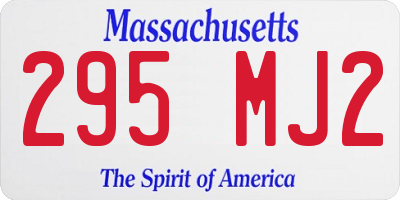 MA license plate 295MJ2