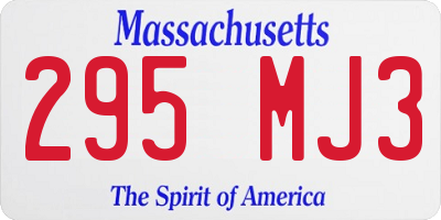 MA license plate 295MJ3