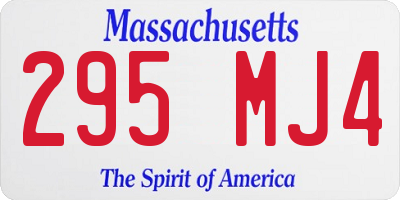 MA license plate 295MJ4