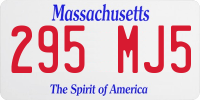 MA license plate 295MJ5