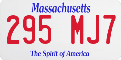 MA license plate 295MJ7