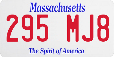 MA license plate 295MJ8
