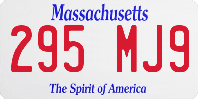 MA license plate 295MJ9