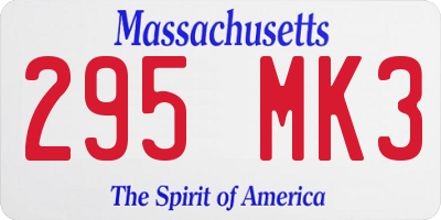 MA license plate 295MK3