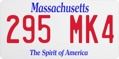 MA license plate 295MK4