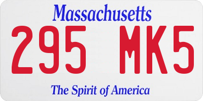 MA license plate 295MK5
