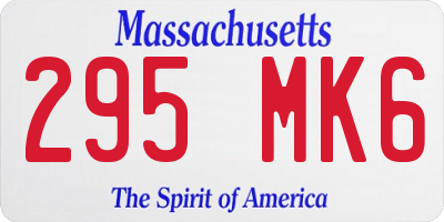 MA license plate 295MK6