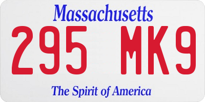 MA license plate 295MK9