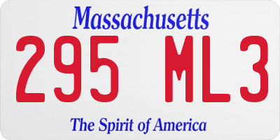 MA license plate 295ML3