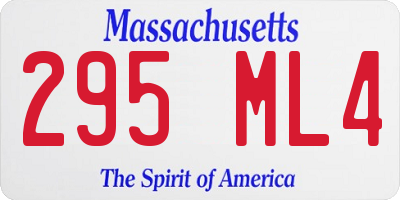 MA license plate 295ML4
