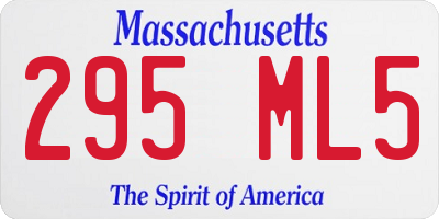 MA license plate 295ML5