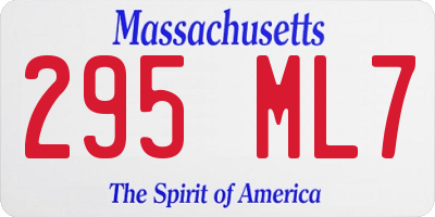 MA license plate 295ML7