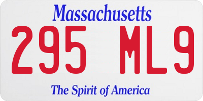 MA license plate 295ML9