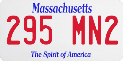 MA license plate 295MN2