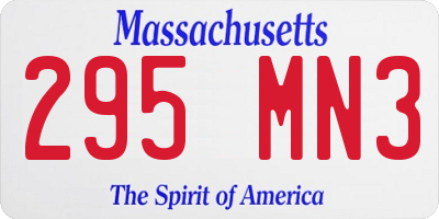 MA license plate 295MN3