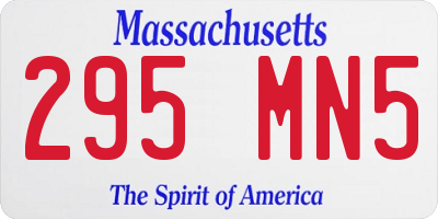 MA license plate 295MN5