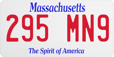 MA license plate 295MN9