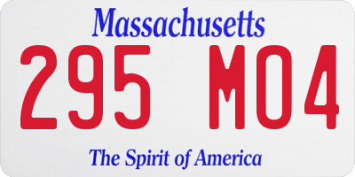 MA license plate 295MO4