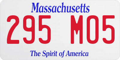 MA license plate 295MO5