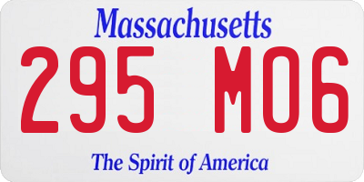 MA license plate 295MO6