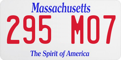 MA license plate 295MO7