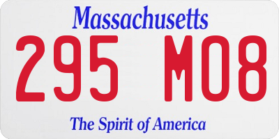 MA license plate 295MO8