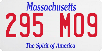 MA license plate 295MO9