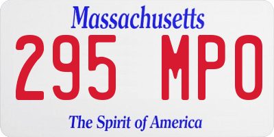 MA license plate 295MP0