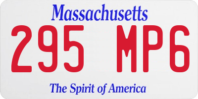 MA license plate 295MP6