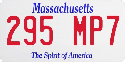MA license plate 295MP7