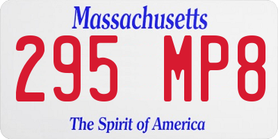 MA license plate 295MP8