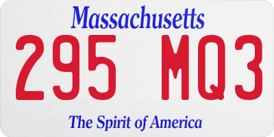 MA license plate 295MQ3