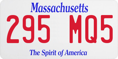 MA license plate 295MQ5