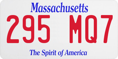 MA license plate 295MQ7