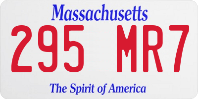 MA license plate 295MR7