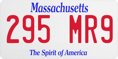 MA license plate 295MR9