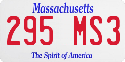 MA license plate 295MS3