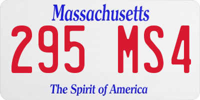 MA license plate 295MS4