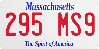 MA license plate 295MS9