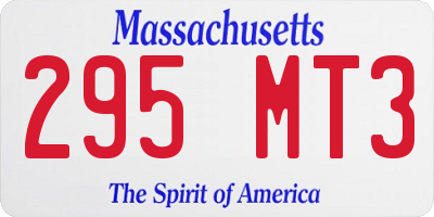 MA license plate 295MT3