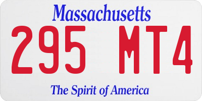 MA license plate 295MT4