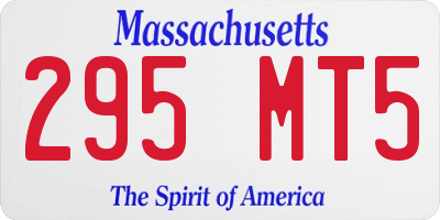 MA license plate 295MT5